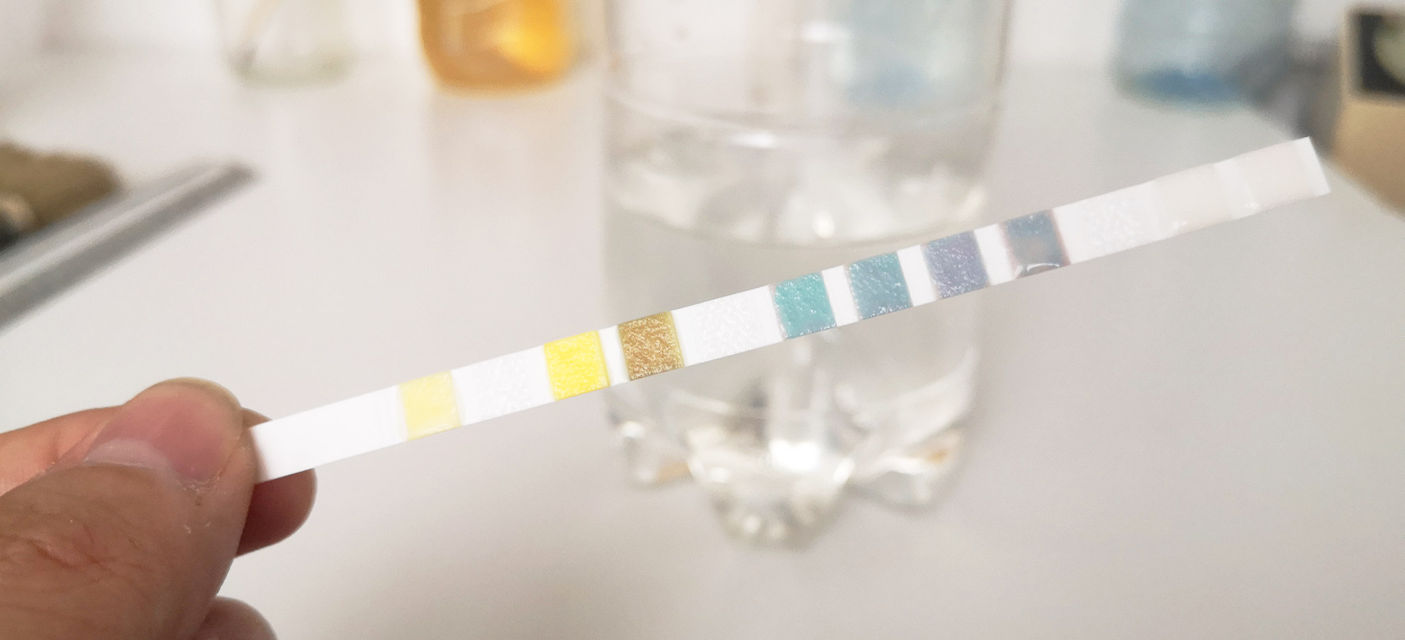 Photographie d'une bande de test de pH