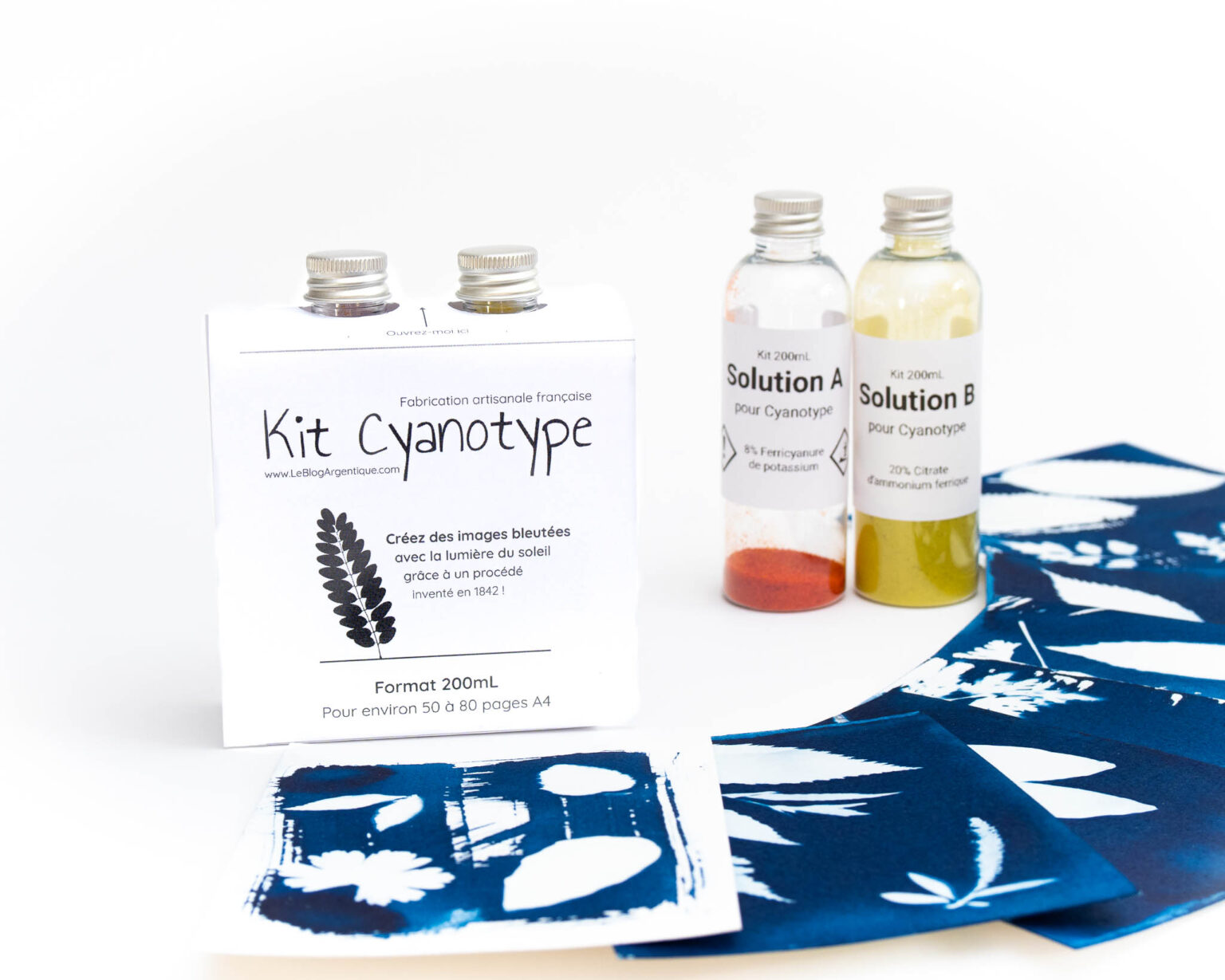 Milaosk 25 Pièces Kit Cyanotype A5 - Papier D'Impression Solaire Pour Enfants Et Adultes Avec Clips Kit Cyanotype Gratuit